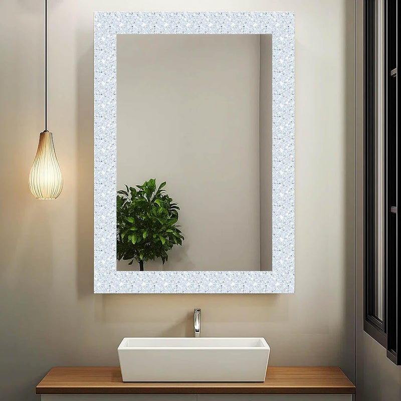IVN Wallpaper Border Peel and Stick Decorative Wall Trim Self Adhesive Silver Diamond Texture Design Wallpaper for Bathroom Laundry Room Pool Area Mirror Frame Shelf Wall Edge 4x196 Inch - Image 4